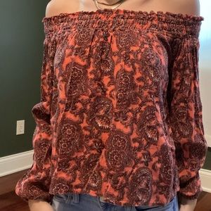 Pink off the shoulder shirt